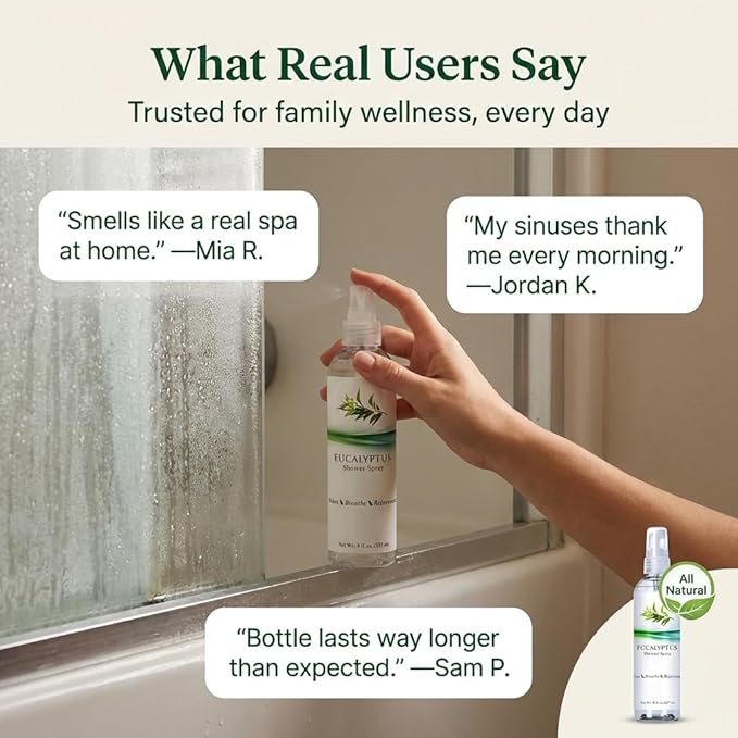 Eucalyptus Shower Spray Essential Oil, 100% Pure Aromatherapy Shower Mist - Image 5