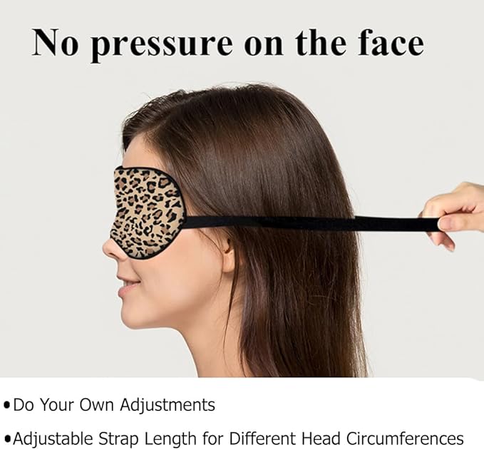 Leopard Print Sleep Mask Eye Mask Animal Skin Brown Sleep Mask Light Blocking - Image 4