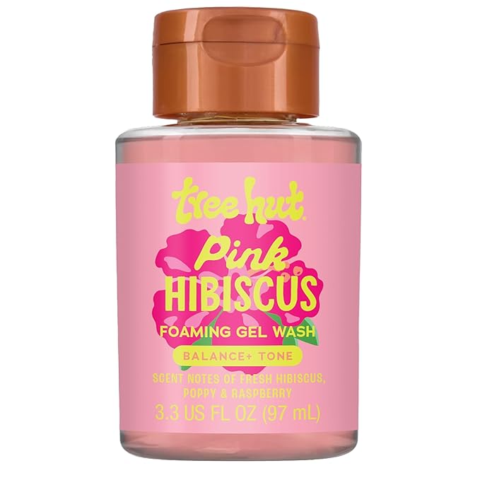 Tree Hut Pink Hibiscus Foaming Gel Wash, Hydrating Body Wash, Travel Size by TreeHut