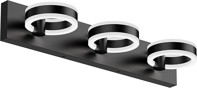 LED Bathroom Light Fixtures, 24inch Black Vanity Lights, Modern 3 Light Acrylic - Image 8