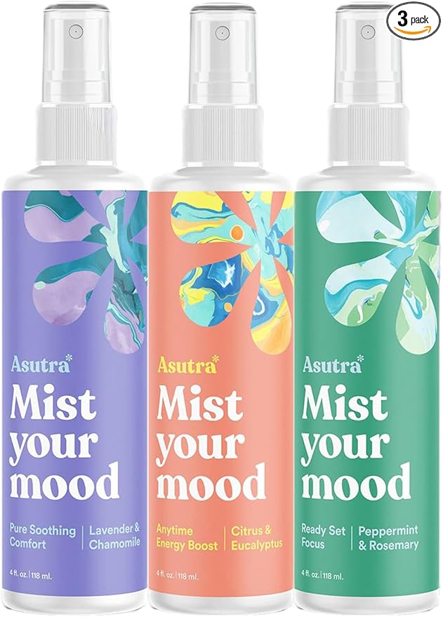 Asutra Multi-Use Natural Aromatherapy Essential Oil Room Spray, Calming Linen & by ASUTRAASUWD