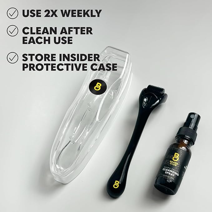 The Beard Club Derma Roller & Cleansing Spray Kit – Microneedling Roller - Image 8