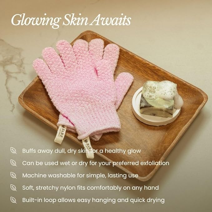 Bare Botanics 4 Pack White Exfoliating Shower Gloves - Image 3