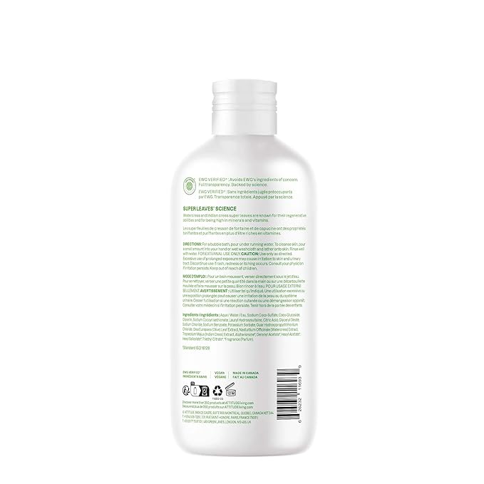 ATTITUDE Bubble Bath, EWG Verified, Plant and Mineral-Based, Dermatologically - Image 7