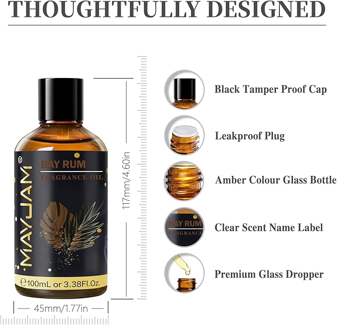 Bay Rum Fragrance Oil Essential Oil, MAYJAM 3.38FL.OZ Bay Rum Oil - Image 8