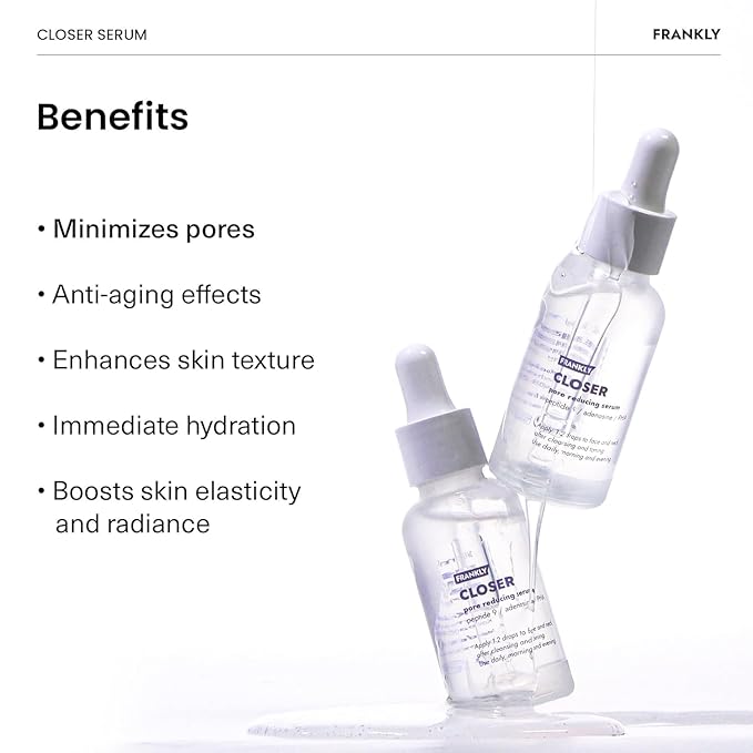 FRANKLY Closer Serum Jumbo | Pore Minimizer Serum | 9 Peptides, Vegan Collagen - Image 5