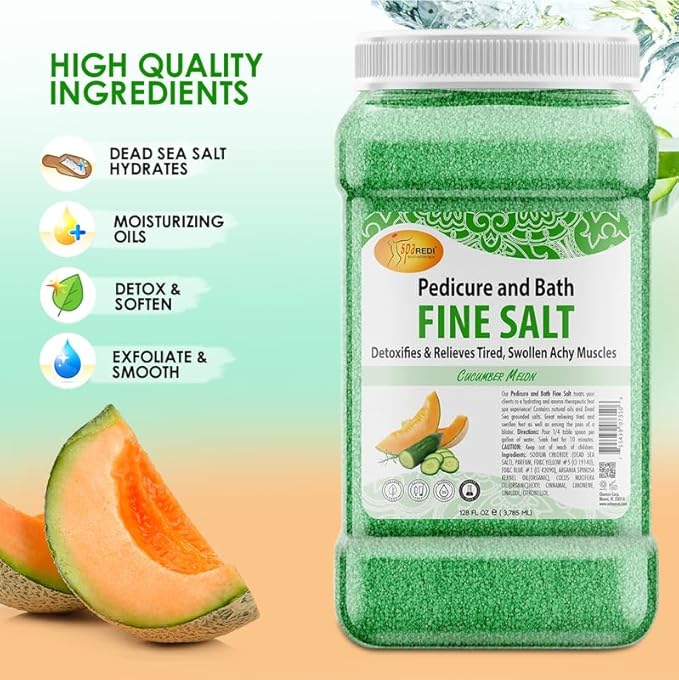SPA REDI - Detox Foot Soak Pedicure and Bath Fine Salt, Cucumber and Melon - Image 5