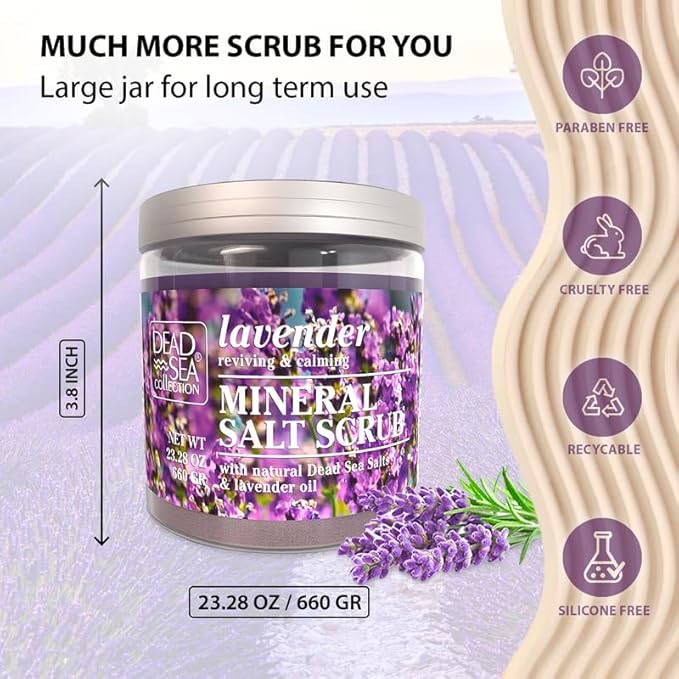 Dead Sea Collection Lavender Salt Scrub – Exfoliating Body Scrub - Image 6