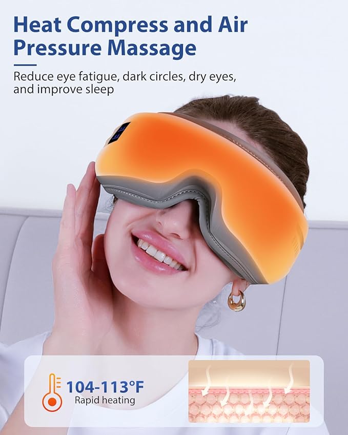 Eye Massager with Heat & Bluetooth Music, Mothers Day Birthday Gifts - Image 3