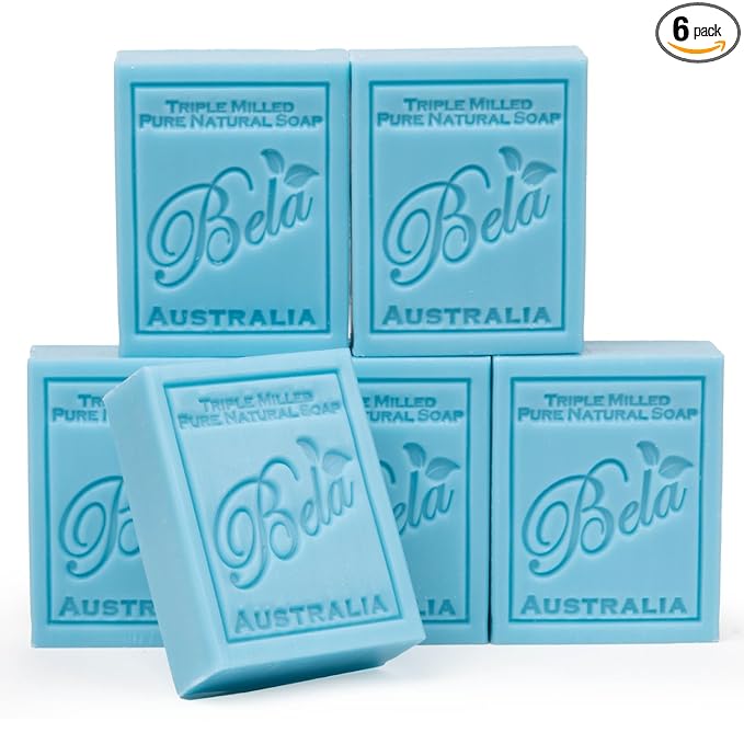BELA Sea Salt and Goats Milk Soap 3.3 OZ, Long Lasting French Triple Milled Bar by BELAPURENATURALSOAPSANDODORELIMINATINGHOMEFRAGRANCES