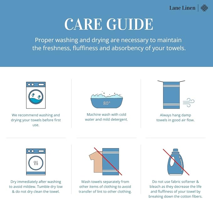LANE LINEN 100% Luxury Cotton Bath Sheets Set of 4 - Image 9