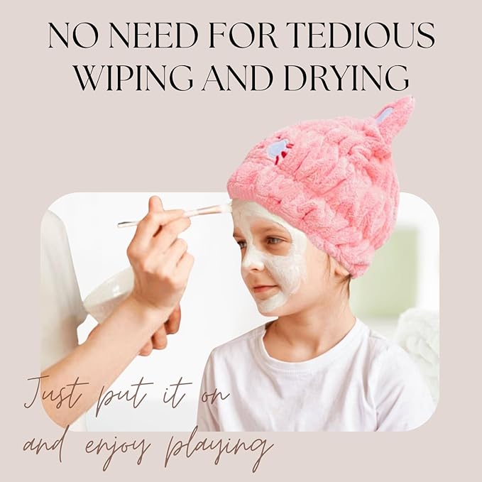 Microfiber Hair Towel Wrap for Kids, Absorbent Quick Girls Boys Hair Drying - Image 6