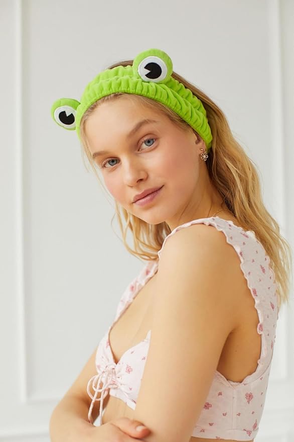 Huachi Makeup Headbands for Women for Washing Face Frog Headband Cute Spa - Image 3