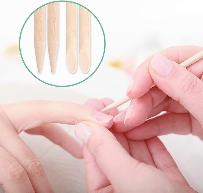 800 Pcs Orange Wood Sticks for Nails, Double Sided Multi-Use Wooden Cuticle - Image 4