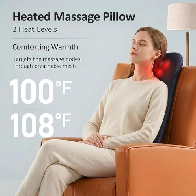 Back & Neck Massager with Heat for Pain Relief, FSA Full-Length Rolling Massage - Image 4