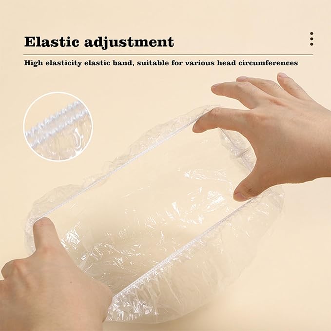 100 PCS Disposable Shower Caps Thickened Waterproof Hair Bath Caps - Image 3