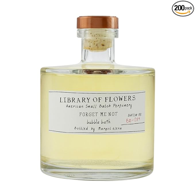 Library of Flowers Forget Me Not Bubble Bath, Rice Powder & White Orchid by LibraryofFlowers