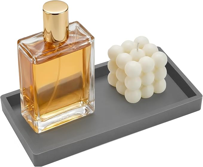 Silicone Bathroom Vanity Tray, 7.8 x 3.9 Inch Perfume Trays by BLESWIN