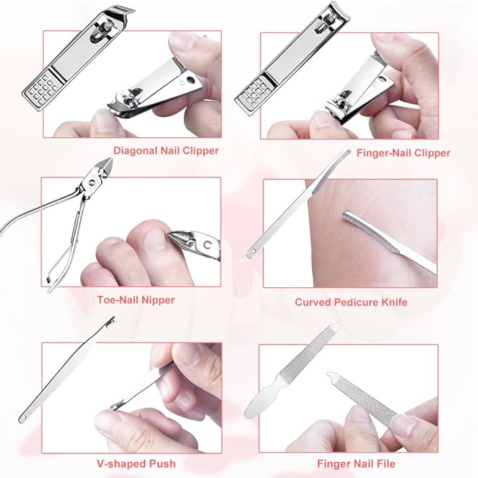 Cute Manicure Set for Women, Nail Clipper Grooming Kit for Teen Girls, - Image 5