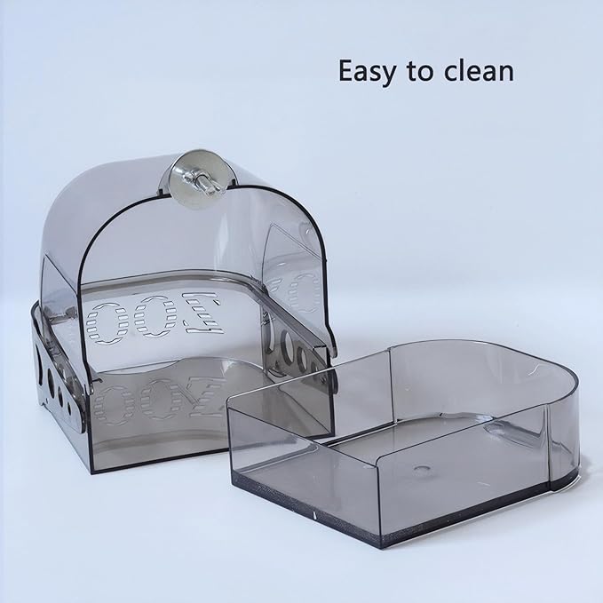 Bird Bath for Cage with Pull-Out Drawer, No-Mess Enclosed Tub for Budgie - Image 9