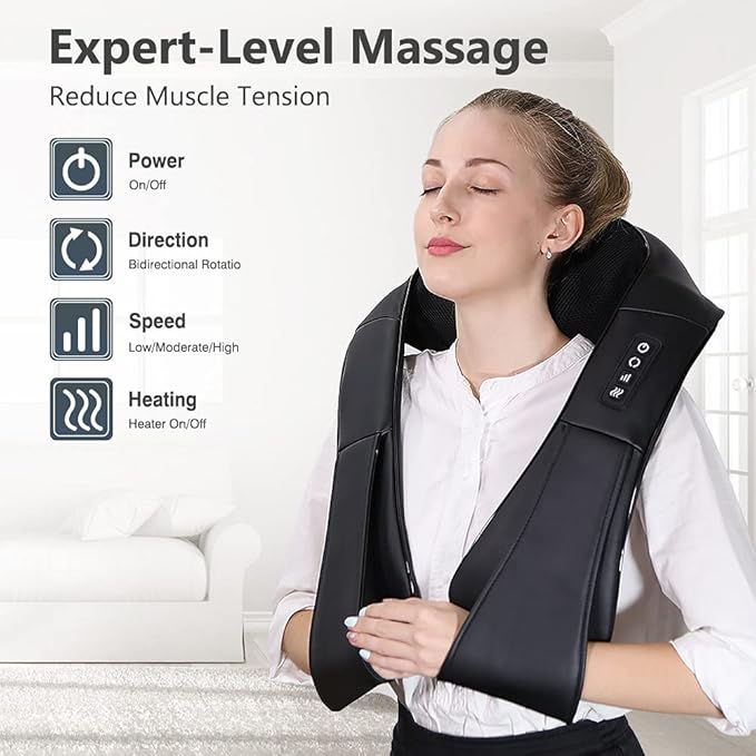 iKristin Neck Massager with Heat, Shiatsu Massager - Image 2