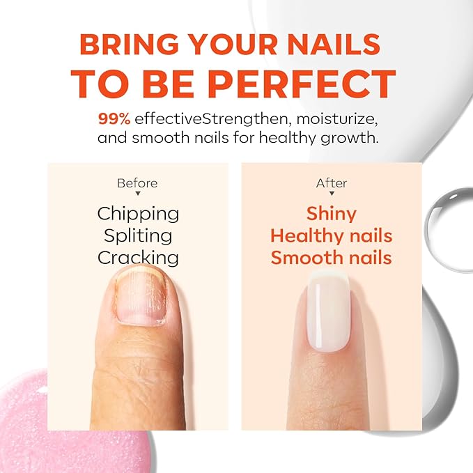 modelones Nail Strengthener and Growth Clear Gel Top Coat Nail Polish Cuticle - Image 4