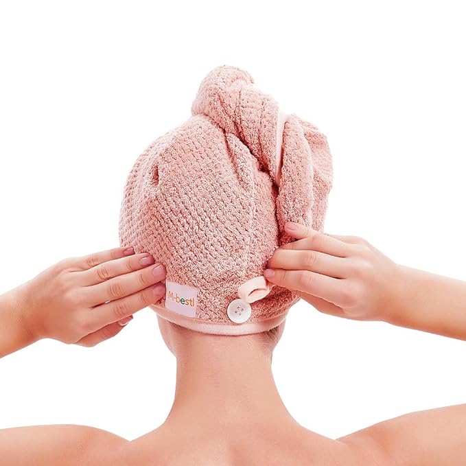 M-bestl 2 Pack Microfiber Hair Towel Wrap, Hair Drying Towel - Image 3