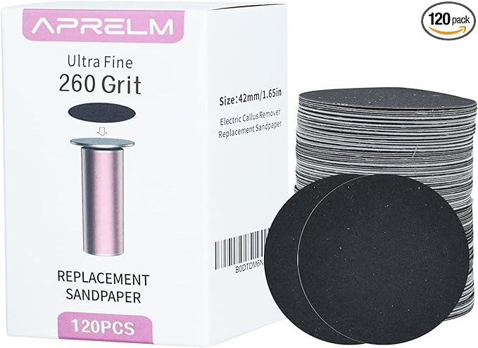 120pcs Replaceable Sandpaper for Electric Foot Callus Remover, by APRELM