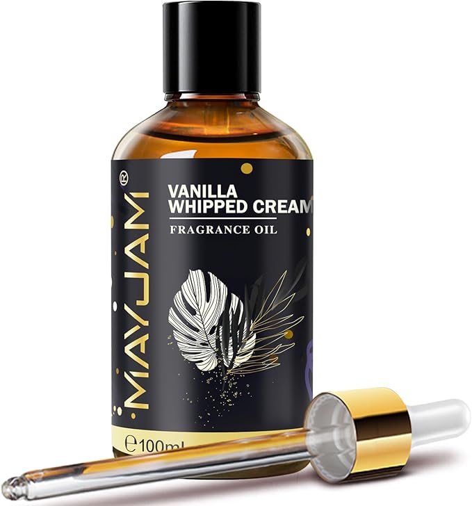 Vanilla Whipped Cream Fragrance Oil Essential Oil, MAYJAM 3.38FL.OZ Vanilla by MAYJAM