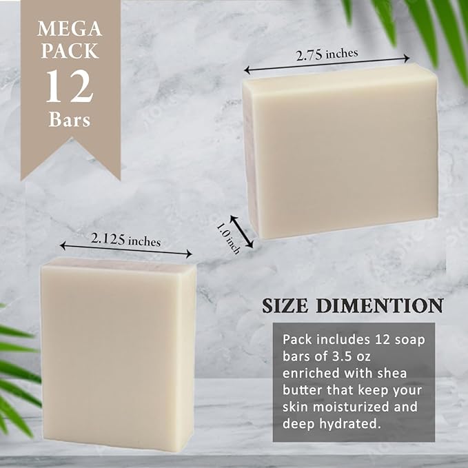 SSA Spearmint & Bran Scented Natural Soap Bars, 3.5oz Moisturizing Triple - Image 6