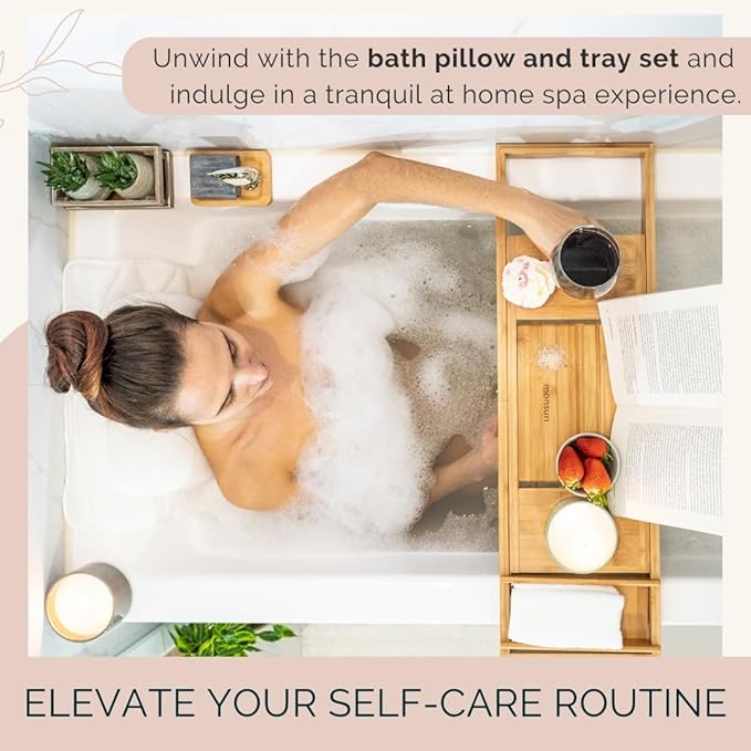 Bathtub Tray and Full Body Bath Pillow Set - Image 8