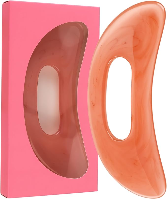 Gua Sha Massage Tool with Handle, Light-Brown Resin Myofascial Release Tool by Unknown