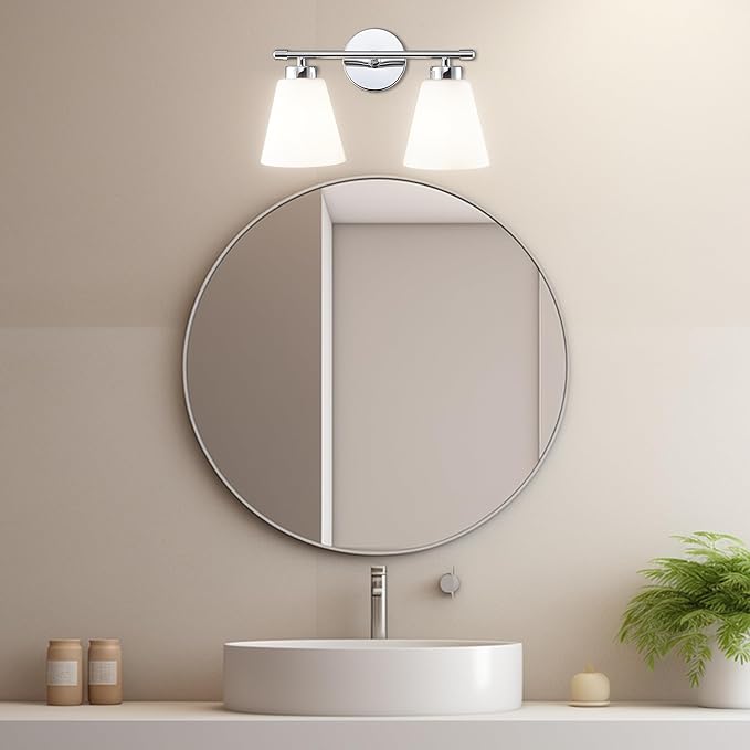 Hamilyeah Modern Chrome Bathroom Vanity Light Fixture Over Mirror, 2 Light - Image 7
