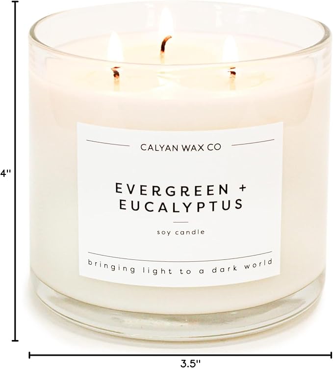 Calyan Wax Co. Evergreen & Eucalyptus 3 Wick Scented Candle - Image 10
