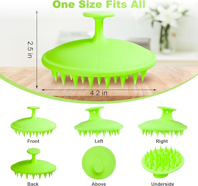 Meartchy Silicone Scalp Massager Shampoo Brush, Scalp Brush - Image 2