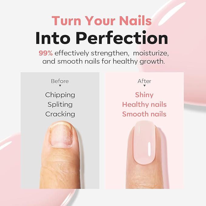 modelones Nail Strengthener Pale Pink White Nail Repair - Image 2
