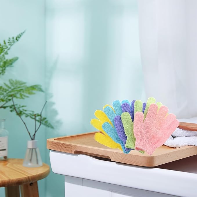 MOLOPPO 2 PCS Bath Glove Use Loofah Sponge Exfoliating Body Scrubber Deep - Image 5