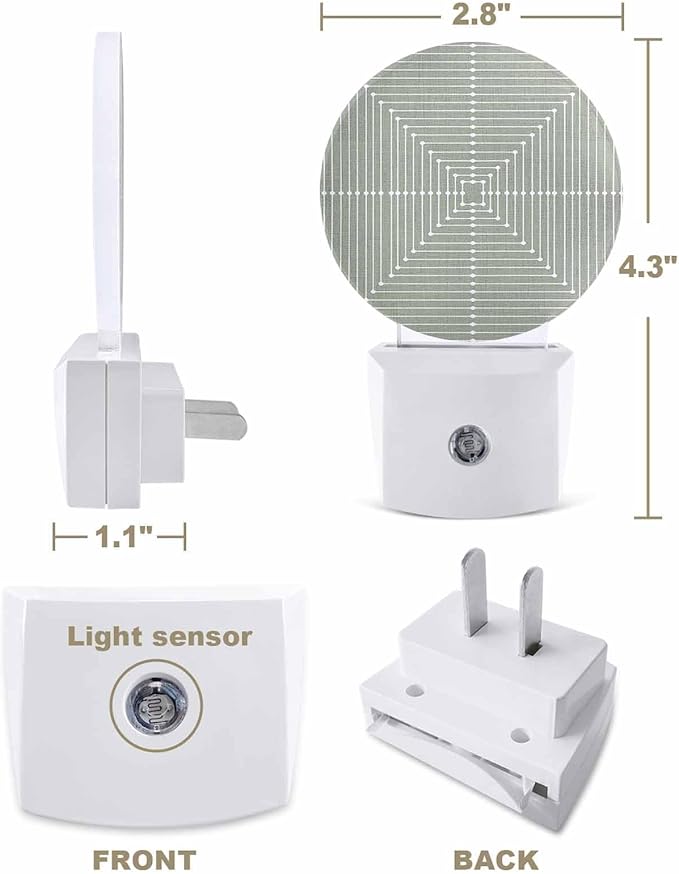Night Lights Auto Sensor Sage Green Aesthetic Night Light Lines Perspective Box - Image 2
