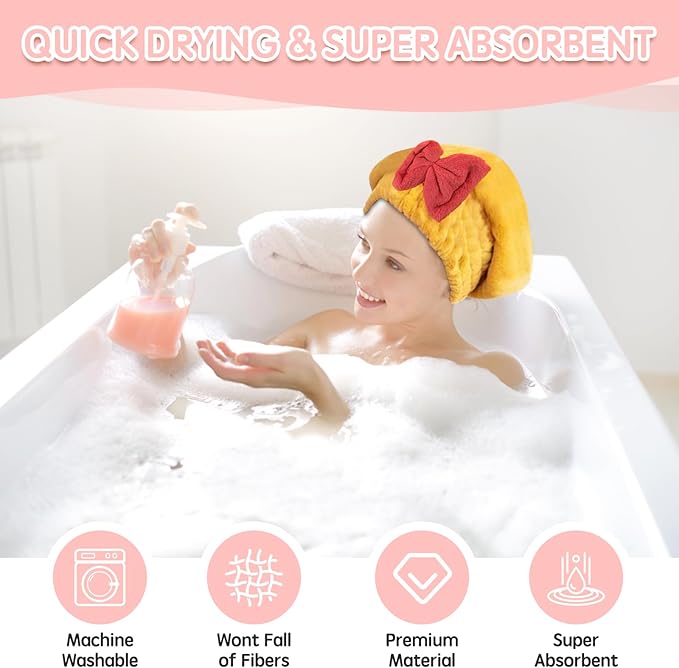 Microfiber Hair Drying Caps, Shower Caps - Image 6