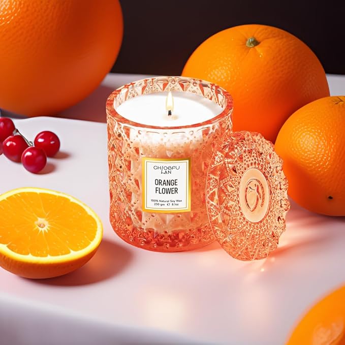 Chloefu LAN Orange Blossom Candle, Natural Soy Scented Candles - Image 6