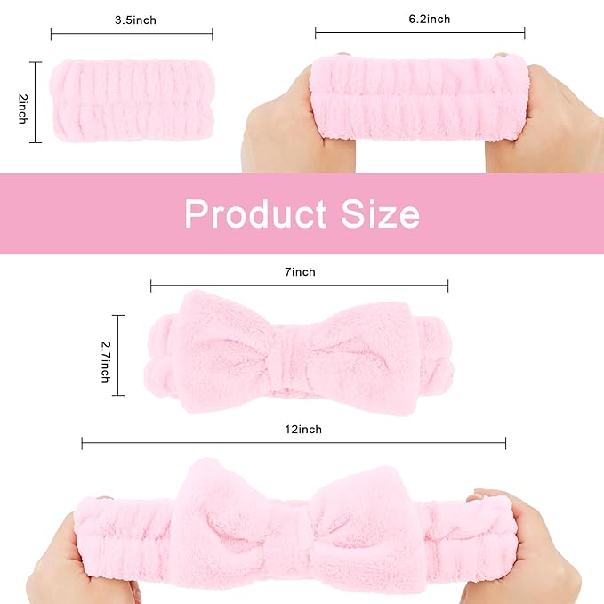 CIEHER 12 PCS Pink Makeup Headband - Image 3