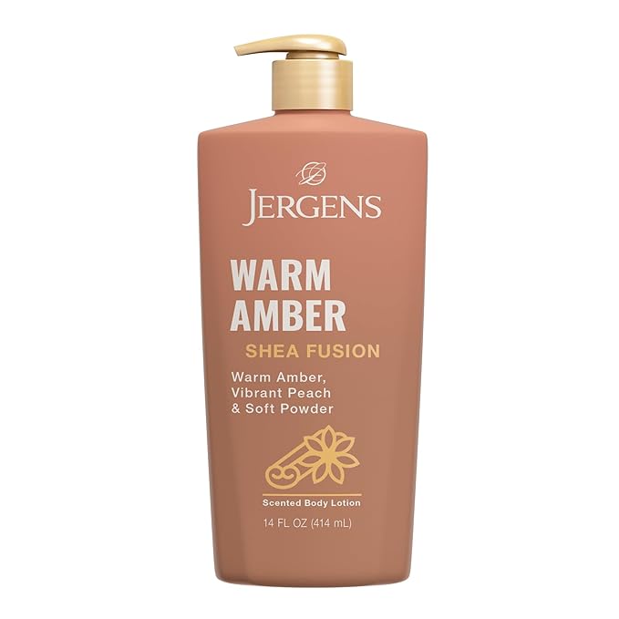 Jergens Shea Fusion Warm Amber Scented Lotion, Moisturizing Body Lotion by Jergens