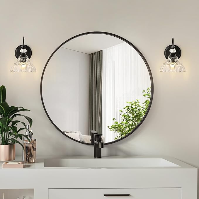 1 Piece Black Wall Sconce, 1-Light Black Farmhouse Wall Sconce - Image 9