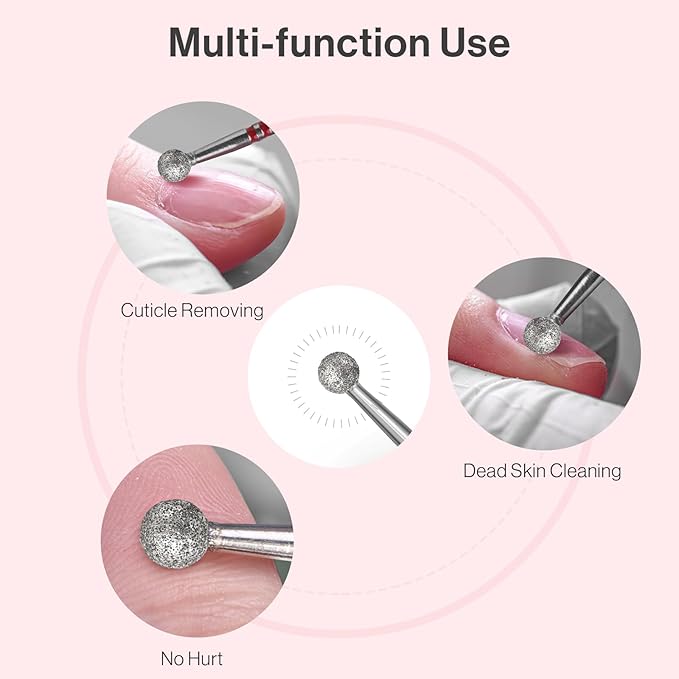 MelodySusie Ball Shape Cuticle Clean Nail Drill Bit 3/32'', Professional Safety - Image 7