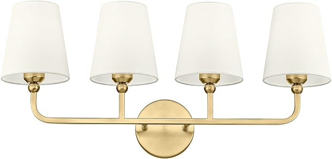 4-Light Bathroom Light Fixtures, Brushed Gold Vanity Lights by Metwet