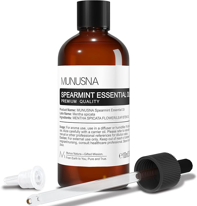 Spearmint Essential Oil 100ML, 100% Pure Spearmint Oil Aromatherapy Oil by MUNUSNA