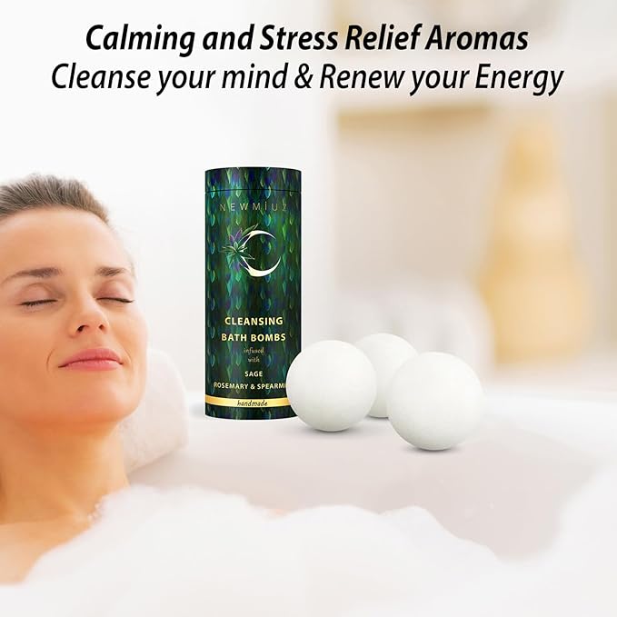 Sage Bath Bombs Spiritual Bath Energy Clearing Protection Shielding Smokeless - Image 2