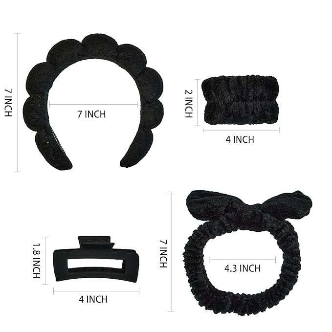 7 Pcs Spa Set, Facial Headband and Wristband Set, Skincare Accessories - Image 6