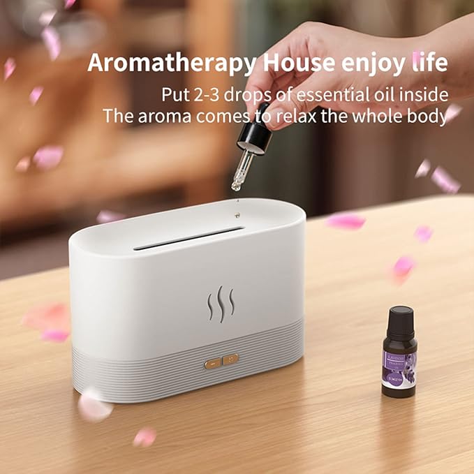Flame Essential Oil Diffuser, Upgrade 7 Colour Lights Aromatherapy Diffuser - Image 4