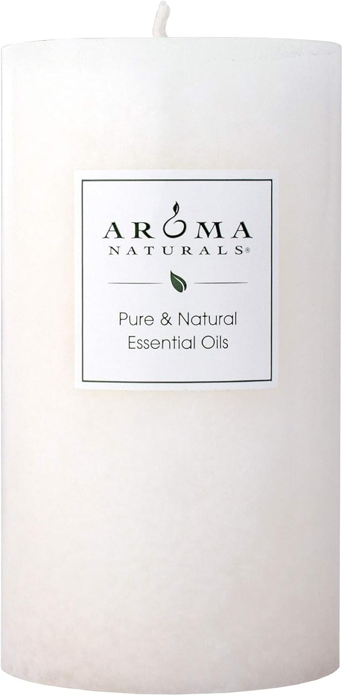 Aroma Naturals Holiday Essential Oil Vanilla & Peppermint Scented Pillar Candle by Aroma+Naturals